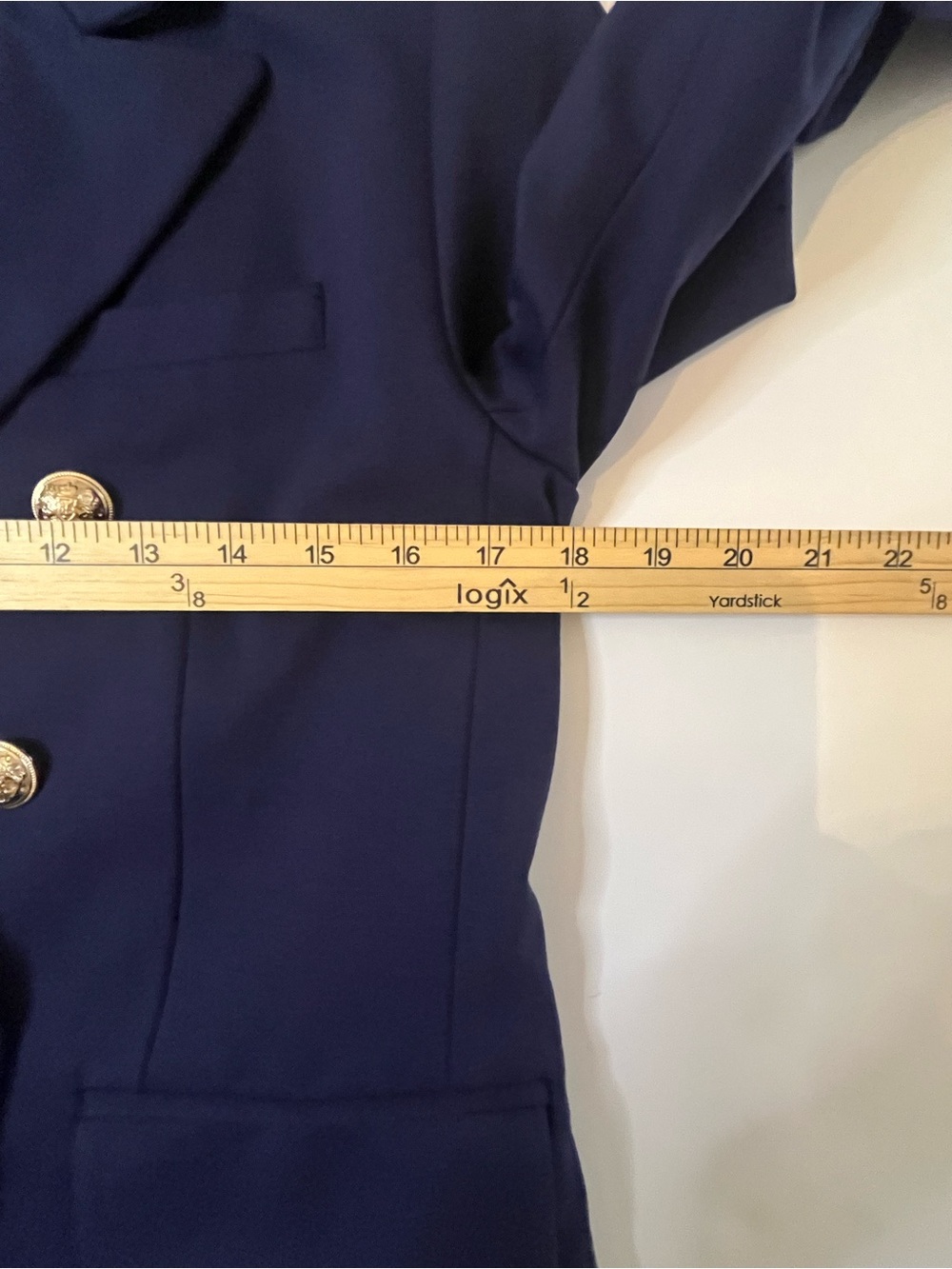 Anthropologie Dolan Navy Ponte Military Blazer Gold Buttons S - Picture 12 of 16